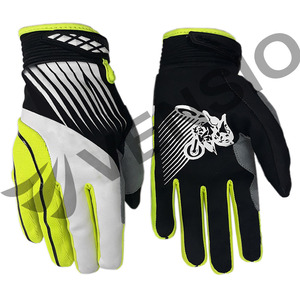 Guantes de carreras de cuero de dedo completo de alta calidad unisex transpirables a prueba de viento con patrón impreso para deportes de Motocross y ciclismo - Product Image 3
