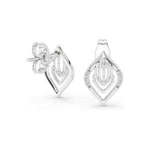 ต่างหูเพชรแล็บ 0.06 กะรัต สำหรับผู้หญิง ความใส VVS-VS EF  ทอง 18KT, 14KT, 10KT และเงิน 925  ทองชมพู, ทองเหลือง, ทองขาว - Product Image 5