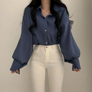 เสื้อผู้หญิงมีสไตล์ใหม่ฤดูร้อนเสื้อเชิ้ตผู้หญิงระบายอากาศเสื้อคอตตอน100% น้ำหนักเบาอินเทรนด์เสื้อพับลง - Product Image 1