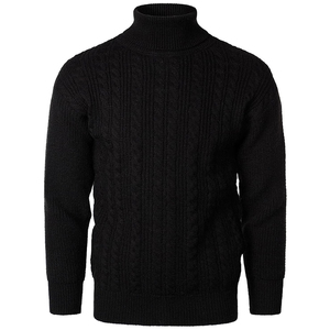 Automne hiver hommes Premium haute qualité chaud cou pull décontracté nouveau tricot hauts pullover manches longues respirant motif rayé - Product Image 1