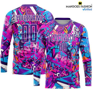 Uniforme de Fútbol Personalizado con Patrón de Grafiti Morado y Blanco, Jersey Transpirable de Secado Rápido, Conjuntos Deportivos de Alto Rendimiento - Product Image 4