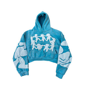 Fabricante Streetwear Blank Heavyweight Thick Men Puff Print Hoodies Sudaderas con capucha de gran tamaño personalizadas - Product Image 4