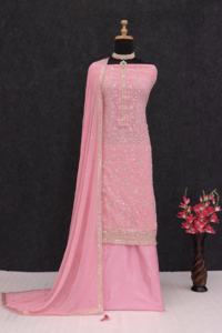 Costume Prachi Desai Salwar brodé en georgette violette - Product Image 6