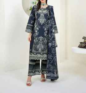 Haute qualité femmes imprimé à la mode femmes pakistanaises casual shalwar Kameez avec Dupatta 2025 meilleur fournisseur - Product Image 1