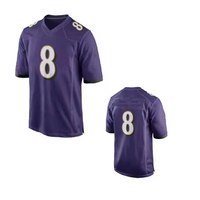 Jersey de Fútbol Americano Personalizado al Por Mayor, Alta Calidad, 100% Poliéster, Corto, Transpirable, Absorbente de Humedad, Unisex