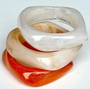 Colorful Resin Bangle Marble Effect Waterproof Unique Handmade Bracelet for Daily Wear Party Outfits Modern Trendy Jewelry - Product Image 4