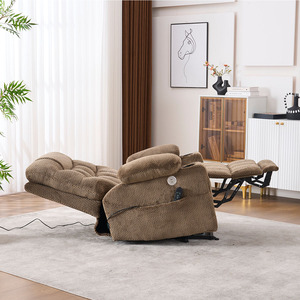 Moderner Elektrischer Relaxsessel mit Heiz- und Massagefunktionen, Dunkelgraue Stoffpolsterung, Fernbedienung - Product Image 5