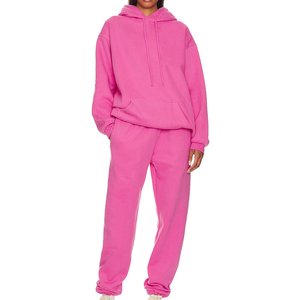 Nuevo Conjunto Deportivo Rosa con Logotipo Personalizado, Sudadera con Capucha de Manga Larga, Traje Deportivo Informal para Mujer, Estilo Urbano, Conjunto de Joggers para Mujer - Product Image 1