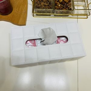 Porta scatola di fazzoletti in ceramica moderna, porta tovaglioli in pelle sintetica, Dispenser per casa e uso auto - Product Image 5