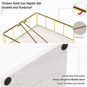 Servilletero de metal plano duradero con brazo ponderado Dispensador de papel de seda rústico moderno para mesa o cocina - Product Image 4
