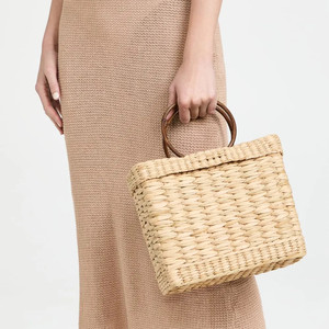 Vente en gros de sac de paille fait main de style vintage par des artisans vietnamiens joli sac de plage avec doublure en coton cadeau de Noël Nhatminh - Product Image 3