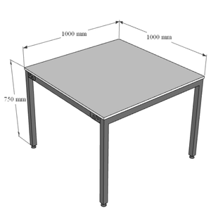 Uconcept HBUC056 100x100cm Minimalist Modern <b>Office</b> Furniture Plywood Conference <b>Table</b> Melamine Coating Iron Legs for Hotels - Product Image 4