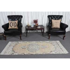 พรมวินเทจตุรกี ขนาด 2.4x7.1 ฟุต (73x217 ซม.) สีเบจลายพราง - Product Image 2