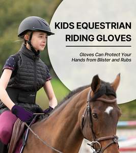 Nouveaux gants de sécurité d'équitation pour enfants équestres pour garçons filles selle de dressage - Product Image 5