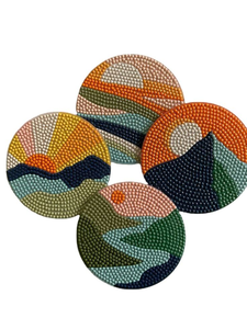 Ensemble de dessous-de-verre en perles de haute qualité, écologiques et personnalisables, avec un motif de grenouille, pour le thé/le café/le verre/la table à manger - Product Image 2