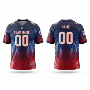 Custom American Football Practice Jersey Adults Short Sleeve Breathable Plus Size Option Front 100% Polyester V-neck - Product Image 6