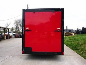 Goedkope Gesloten 7X16 Gesloten Aanhangwagen Rode V-Neus Verduistering Pkg Tandem As Opslag - Product Image 6