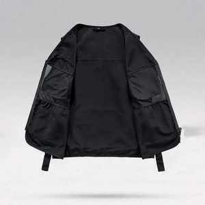 2025 Chaleco de trabajo de seguridad de alta visibilidad bolsillo reflectante negro ropa exterior informal con botón decoración logotipo personalizable - Product Image 2