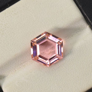 พลอยหกเหลี่ยมมอร์แกไนต์สีพีชขนาด6มม. ถึง20มม. ใช้ได้ทั้งเครื่องตัดในห้องปฏิบัติการทรงหกเหลี่ยมอัญมณีหลวมสำหรับเครื่องประดับ - Product Image 6