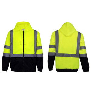 Hi-Visibility Comfort Weight Fleece Reflective Jacket Zippered Hoodie avec respirant et imperméable Caractéristiques La sécurité d'abord! - Product Image 6