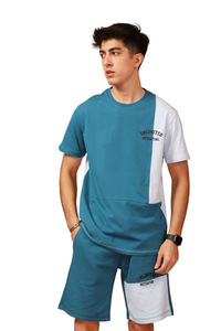 Survêtements multi-panneaux personnalisés en coton 100% de haute qualité pour hommes Chemises et shorts à manches courtes avec impression de logo personnalisé - Product Image 3