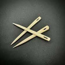 Agujas de hueso de búfalo pulidas hechas a mano indias suministros para manualidades de tejer ecológicos - Product Image 3