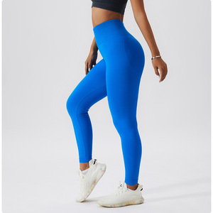 Leggings de yoga évasés de qualité supérieure avec logo personnalisé Leggings de yoga sans couture à taille haute avec cordon de serrage - Product Image 5