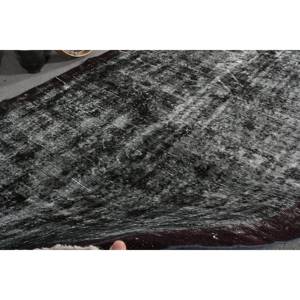 Tapis turc vintage 5.4 x 9.1ft, tissage plat classique, noir, blanc, patchwork, laine, latex, pour décoration de salon - Product Image 5