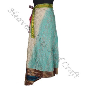 กระโปรงผ้าไหมส่าหรีสำหรับสตรี2025ใหม่กระโปรงผ้าไหมสองชั้นแบบกลับด้านได้กระโปรงทุกชิ้นกระโปรงเมจิก38 "ผ้าซิ่น Pareo ออกแบบได้ตามต้องการ - Product Image 6