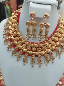 2024 Vintage Style indien inspiré mode ensemble de bijoux 24K plaqué or cuivre collier fabriqué états-unis France cadeaux directs diamant - Product Image 6