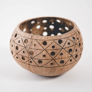 Juego de cuencos para velas ligeras de lujo, candelabros de candelita de cáscara de coco más vendidos a la venta - Product Image 1