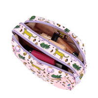 Pochette de rangement grande capacité, pochette de cosmétiques en nylon entièrement imprimée, pochette de voyage à fermeture éclair, organiseur de toilette, trousse de maquillage de voyage