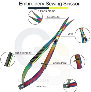 Micro Ciseaux en Acier Inoxydable pour Tatouages Beauté Poignée Plate Bouche Droite Incurvée avec Pointe Pointue Ciseaux à Sourcils Accessoire - Product Image 6