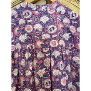 Blusa de Chifón Estampada a Mano LUCY para Mujer, Estampado Floral, Estilo Casual, Decoración con Botones, Talla XL, Corta, para Oficina, Fiesta, Primavera - Product Image 5