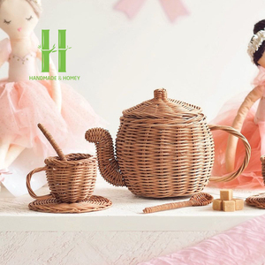 Best Choice Rattan <b>Tea</b> <b>Set</b> Kitchen Toys <b>for</b> Baby OEM Design Customize Handmade Toy <b>for</b> <b>Kid</b> Made in Vietnam Wholesale Factory - Product Image 1