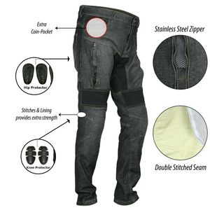 Pantalones vaqueros blindados para motocicleta para hombre con forro de aramida, pantalones de montar en moto con panel elástico - Product Image 1