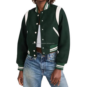 Veste de baseball pour femmes, veste varsity pour femmes à manches longues, qualité supérieure, broderie en laine et polyester, veste letterman pour femmes - Product Image 3