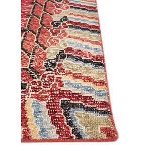 Tapis en laine noués à la main de style persan moderne Erbe, rouge-orange, carré, oriental, en jute, pour chambre, bureau, salon - GS-1519 - Product Image 4