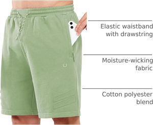 men <b>fleece</b> <b>shorts</b> soft cotton lounge casual elastic waistband summer gym training relaxed fit apparel - Product Image 4