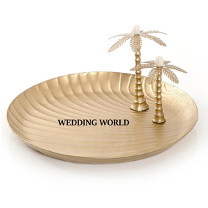 Round Shape Metal <b>Chocolate</b> Tray Gold Finished Handmade <b>Chocolate</b> Platter Classic Stylish New <b>Chocolate</b> Tray - Product Image 2