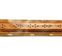 Support de bâtonnets d'encens artisanaux en bois de santal naturel Agarbatti, attrape-cendres, artisanal indien, écologique, religieux