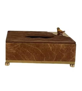 Wooden <b>Tissue</b> <b>Box</b> Rectangle Napkin <b>Tissue</b> <b>Holder</b> Facial <b>Tissue</b> Dispenser <b>Box</b> with Durable Wood & Reindeer Attach On Top - Product Image 4