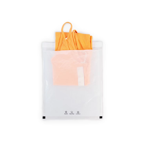 Sacs en papier glassine Vela personnalisés, recyclés, avec fermeture autocollante, finition mate cirée givrée pour l'emballage de vêtements, sac Grasinc - Product Image 1