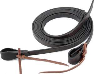 Ranch Heavy Leather Split Reins Heavy Oil Ponderado, roto en riendas de cuero flexibles para Western Horse ProTack - Product Image 1