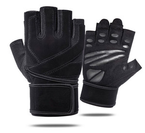 ถุงมือยกน้ำหนักหนังแบบไม่มีนิ้ว บุฟองน้ำ ทนทาน สำหรับทุกเพศ - Product Image 5