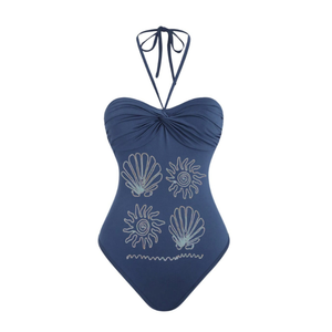 Venta caliente verano Mujer Mini Bodycon tejido traje de baño cómodo transpirable lentejuelas cuello en V personalizable ropa de playa - Product Image 5