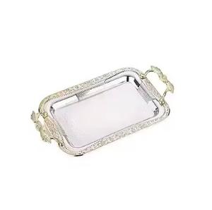 Vente chaude Plateaux De Luxe Finition Or Plateau De Service En Aluminium De Qualité Supérieure Nouvellement Conception Décor De Cuisine Plateaux D'artisanat En Métal - Product Image 2