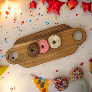 Wooden Cutting Board, Platter, Serving Board, Charcuterie, and Cheese Board for Kitchen | Natural Acacia <b>Wood</b> | 24x9x0.6 inches - Product Image 3