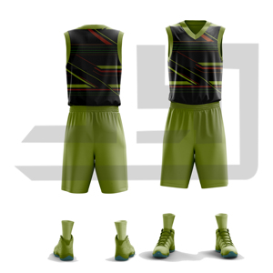 Tenue de basketball unisexe personnalisée avec nom d'équipe, maillot et short entièrement sublimés, résistants à la décoloration, en polyester respirant - Product Image 2