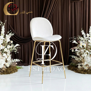Modernos y Duraderos Taburetes de Bar con Estructura de Acero Inoxidable y Tapicería de Terciopelo Blanco, para Hogar, Bar, Comedor, Exterior y Uso en Hoteles - Product Image 2